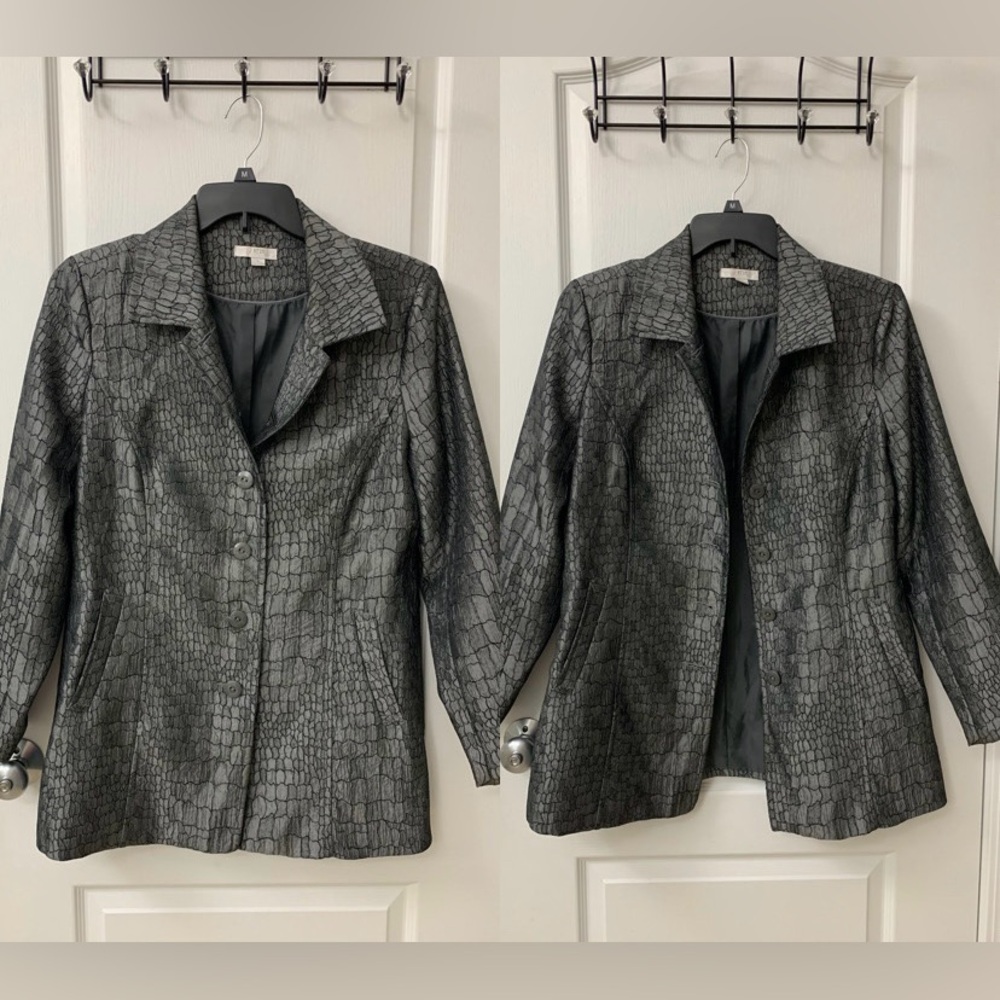 Grey / Silver Patterned Blazer / Jacket - image 8
